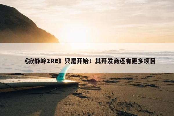 《寂静岭2RE》只是开始！其开发商还有更多项目