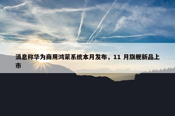 消息称华为商用鸿蒙系统本月发布，11 月旗舰新品上市