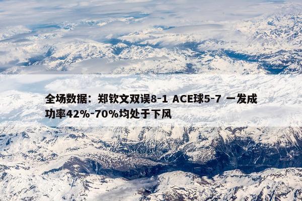 全场数据：郑钦文双误8-1 ACE球5-7 一发成功率42%-70%均处于下风