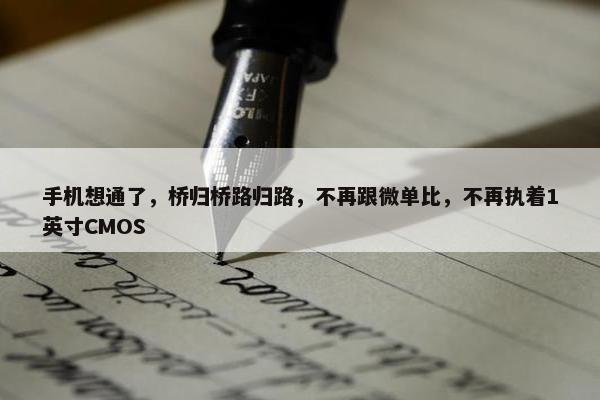 手机想通了，桥归桥路归路，不再跟微单比，不再执着1英寸CMOS