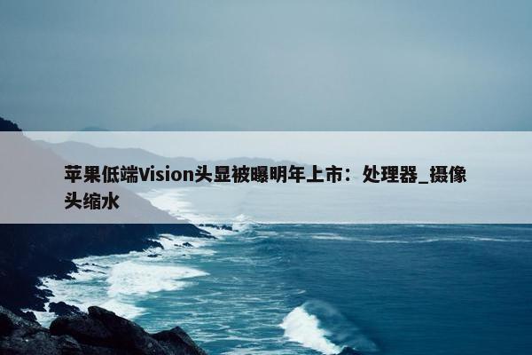 苹果低端Vision头显被曝明年上市：处理器_摄像头缩水