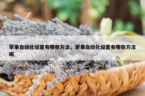 苹果自动化设置有哪些方法，苹果自动化设置有哪些方法呢