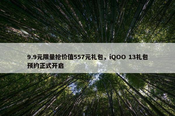 9.9元限量抢价值557元礼包，iQOO 13礼包预约正式开启