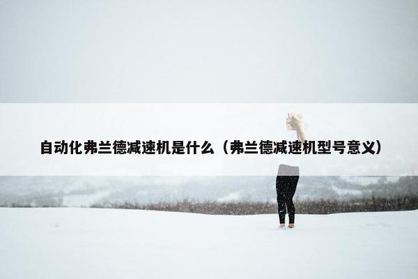 自动化弗兰德减速机是什么（弗兰德减速机型号意义）