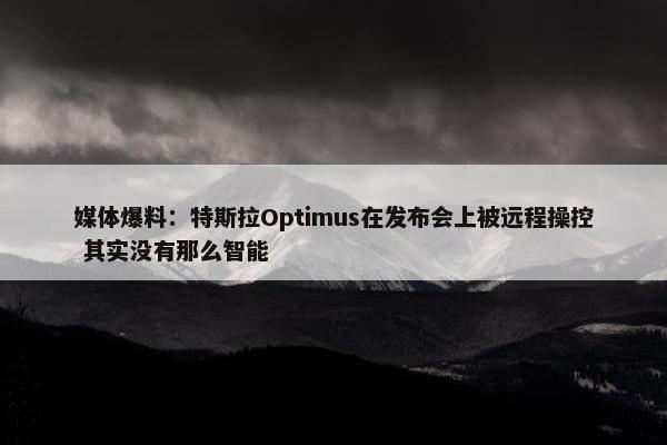 媒体爆料：特斯拉Optimus在发布会上被远程操控 其实没有那么智能