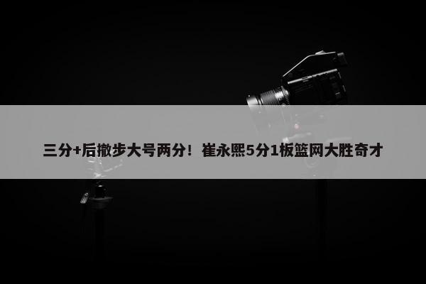 三分+后撤步大号两分！崔永熙5分1板篮网大胜奇才