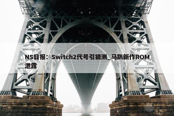 NS日报：Switch2代号引猜测_马趴新作ROM泄露