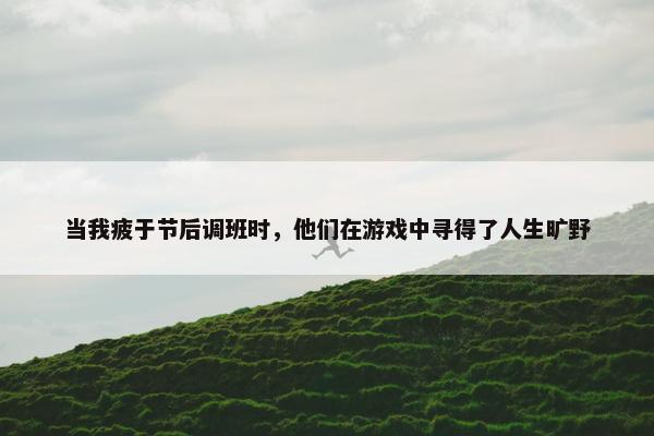 当我疲于节后调班时，他们在游戏中寻得了人生旷野