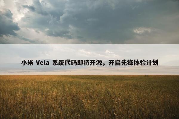 小米 Vela 系统代码即将开源，开启先锋体验计划