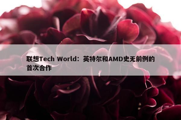 联想Tech World：英特尔和AMD史无前例的首次合作