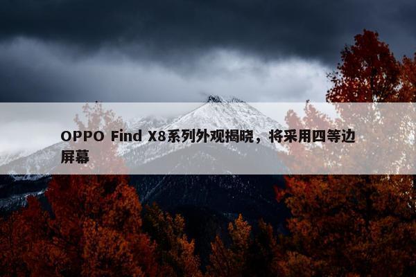 OPPO Find X8系列外观揭晓，将采用四等边屏幕