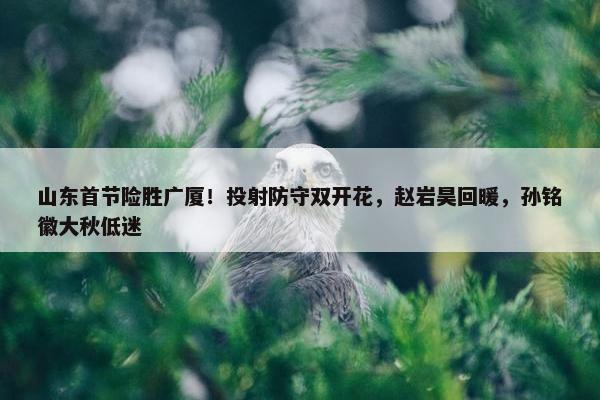 山东首节险胜广厦！投射防守双开花，赵岩昊回暖，孙铭徽大秋低迷