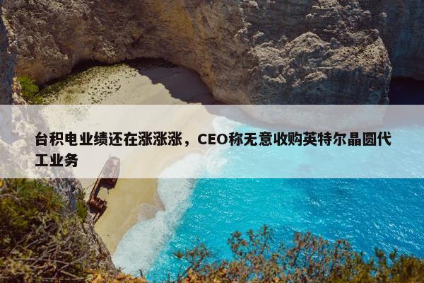 台积电业绩还在涨涨涨，CEO称无意收购英特尔晶圆代工业务