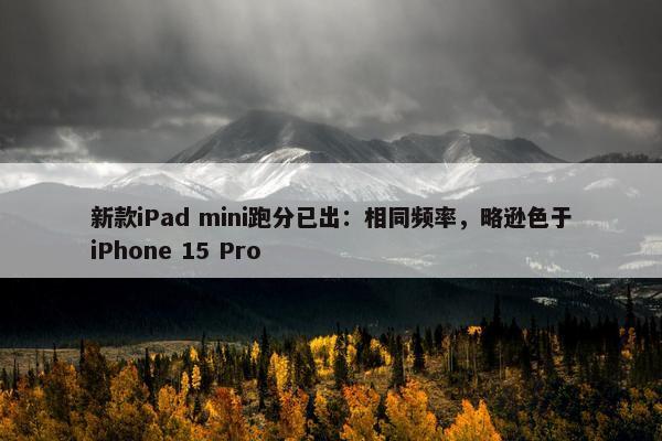 新款iPad mini跑分已出：相同频率，略逊色于iPhone 15 Pro