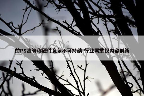 前PS高管称硬件竞争不可持续 行业需重视内容创新