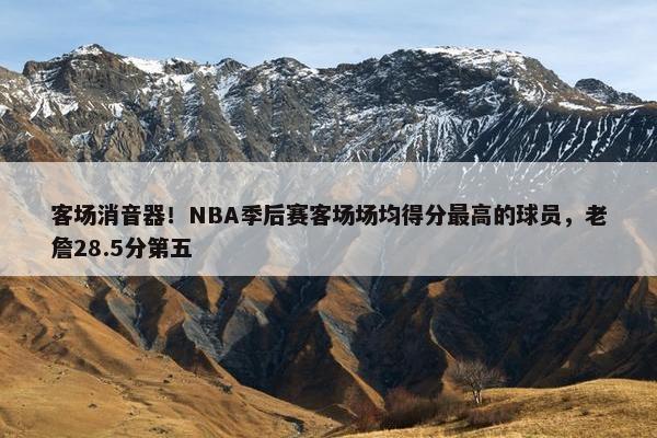 客场消音器！NBA季后赛客场场均得分最高的球员，老詹28.5分第五