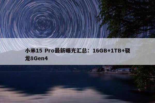 小米15 Pro最新曝光汇总：16GB+1TB+骁龙8Gen4