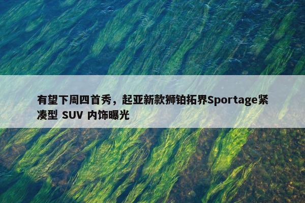 有望下周四首秀，起亚新款狮铂拓界Sportage紧凑型 SUV 内饰曝光