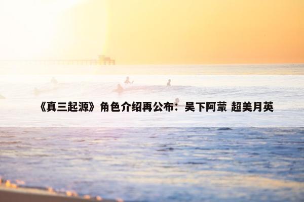 《真三起源》角色介绍再公布：吴下阿蒙 超美月英