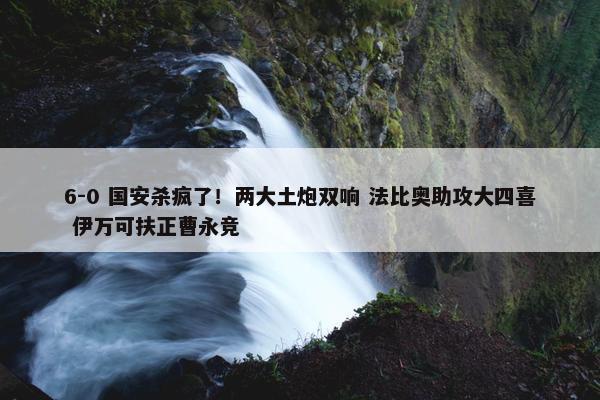 6-0 国安杀疯了！两大土炮双响 法比奥助攻大四喜 伊万可扶正曹永竞