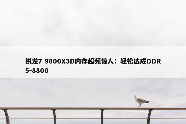 锐龙7 9800X3D内存超频惊人：轻松达成DDR5-8800