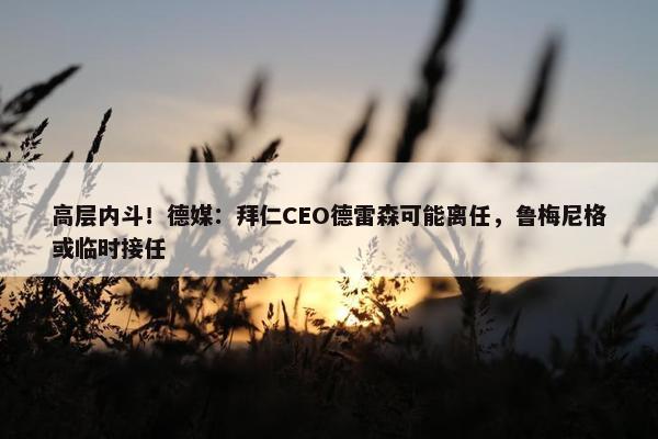 高层内斗！德媒：拜仁CEO德雷森可能离任，鲁梅尼格或临时接任