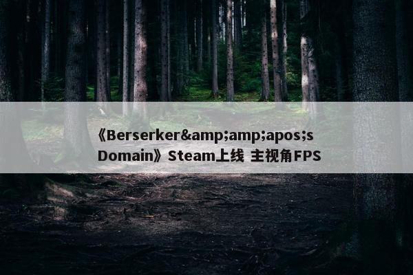 《Berserker&amp;apos;s Domain》Steam上线 主视角FPS