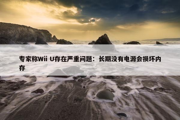 专家称Wii U存在严重问题：长期没有电源会损坏内存