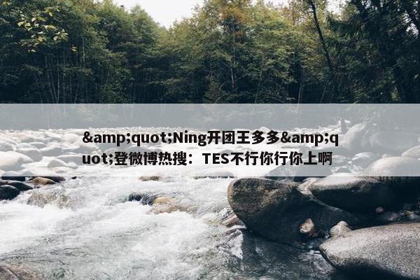 &quot;Ning开团王多多&quot;登微博热搜：TES不行你行你上啊