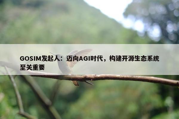 GOSIM发起人：迈向AGI时代，构建开源生态系统至关重要