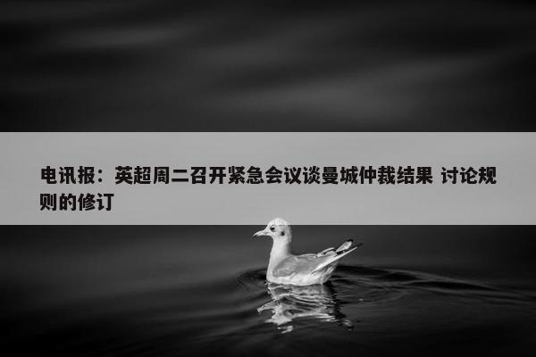 电讯报：英超周二召开紧急会议谈曼城仲裁结果 讨论规则的修订