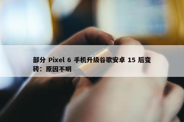 部分 Pixel 6 手机升级谷歌安卓 15 后变砖：原因不明