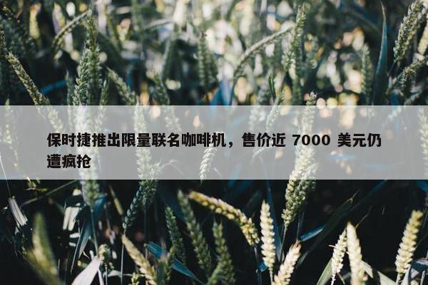 保时捷推出限量联名咖啡机，售价近 7000 美元仍遭疯抢