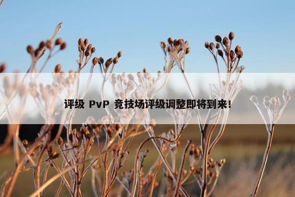 评级 PvP 竞技场评级调整即将到来！