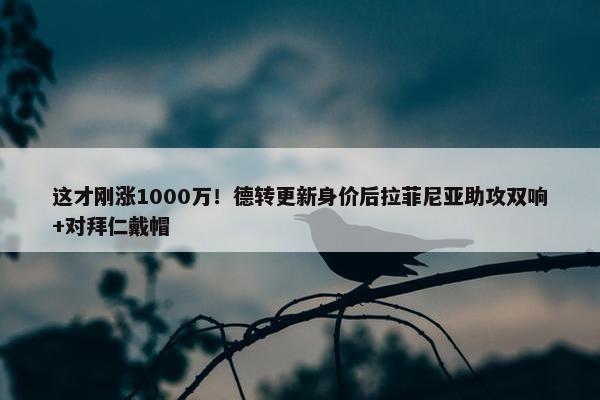 这才刚涨1000万！德转更新身价后拉菲尼亚助攻双响+对拜仁戴帽