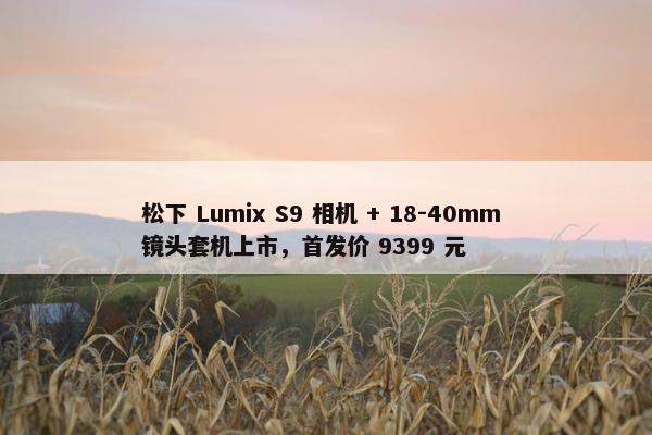 松下 Lumix S9 相机 + 18-40mm 镜头套机上市，首发价 9399 元