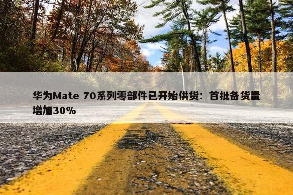 华为Mate 70系列零部件已开始供货：首批备货量增加30%