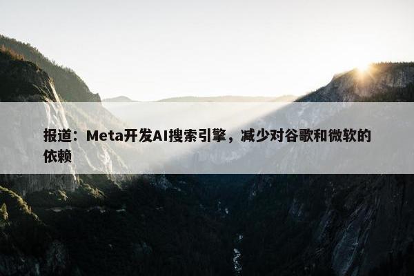 报道：Meta开发AI搜索引擎，减少对谷歌和微软的依赖