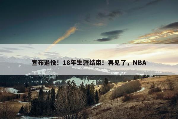 宣布退役！18年生涯结束！再见了，NBA