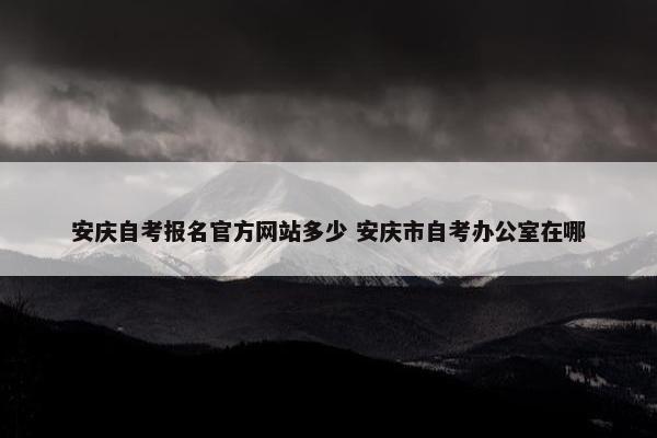 安庆自考报名官方网站多少 安庆市自考办公室在哪