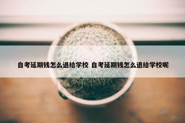 自考延期钱怎么退给学校 自考延期钱怎么退给学校呢