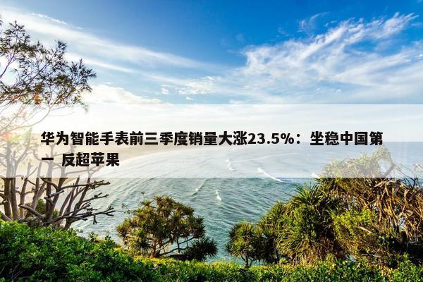 华为智能手表前三季度销量大涨23.5%：坐稳中国第一 反超苹果