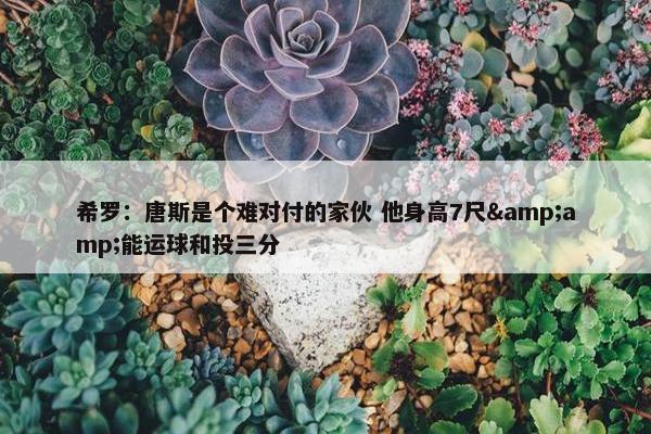 希罗：唐斯是个难对付的家伙 他身高7尺&amp;能运球和投三分