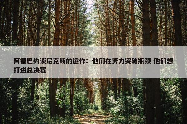 阿德巴约谈尼克斯的运作：他们在努力突破瓶颈 他们想打进总决赛