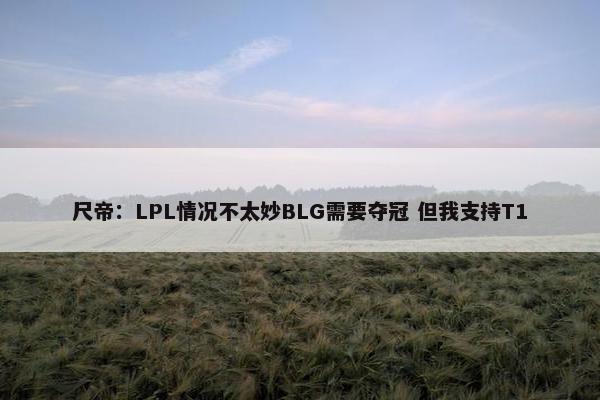 尺帝：LPL情况不太妙BLG需要夺冠 但我支持T1