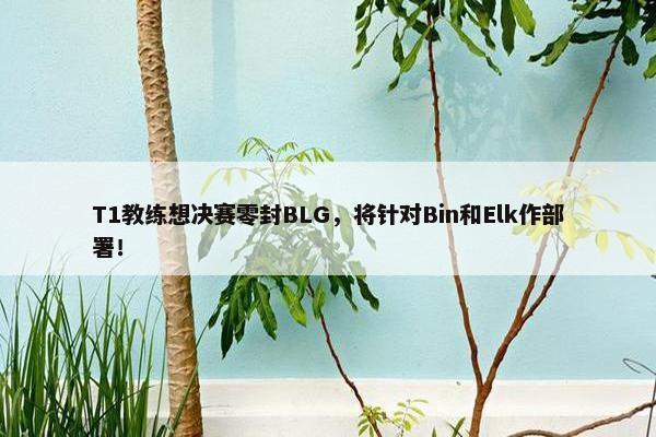 T1教练想决赛零封BLG，将针对Bin和Elk作部署！