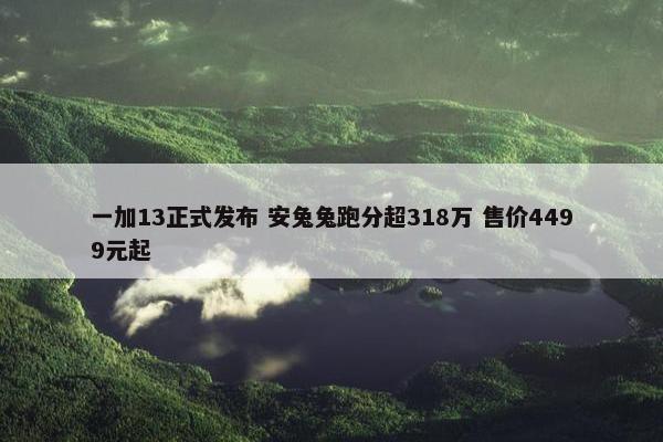 一加13正式发布 安兔兔跑分超318万 售价4499元起