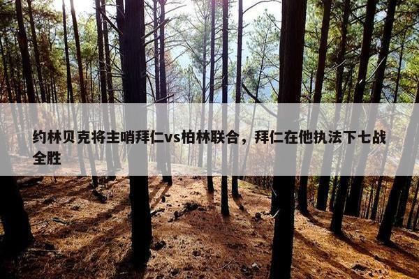 约林贝克将主哨拜仁vs柏林联合，拜仁在他执法下七战全胜