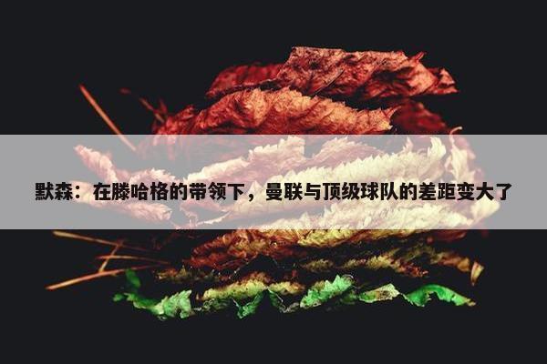 默森：在滕哈格的带领下，曼联与顶级球队的差距变大了