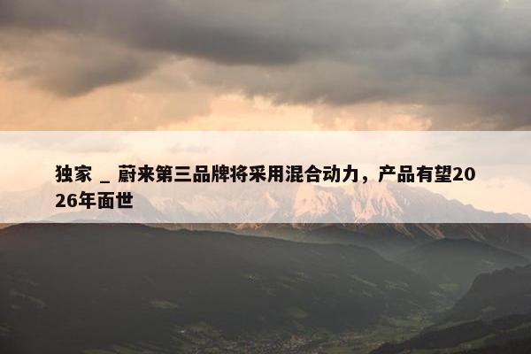 独家 _ 蔚来第三品牌将采用混合动力，产品有望2026年面世